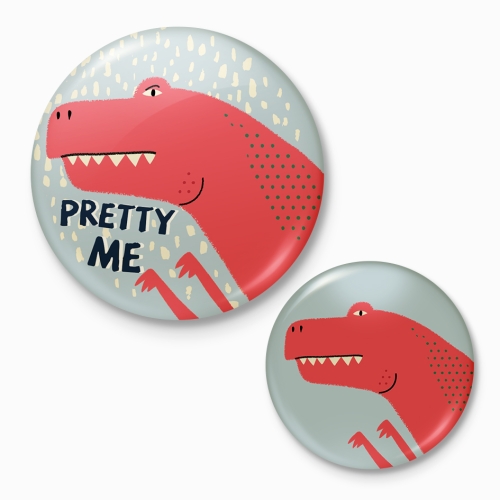 komplet z lusterkiem dinozaur